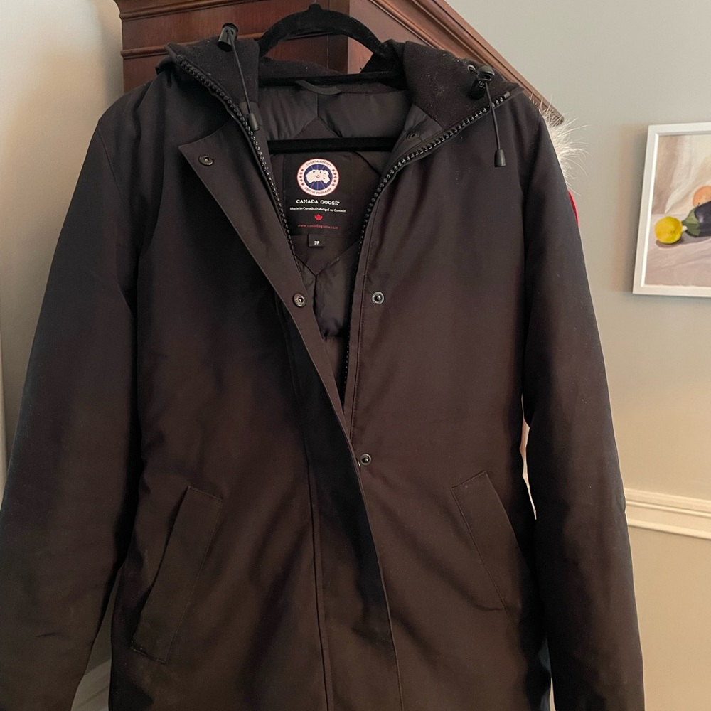 Canada Goose Down Coat, Black, Fox Fur Lined Hood.